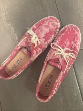 Sperry Top sider Pink white Tie-Dye design Women's shoes
